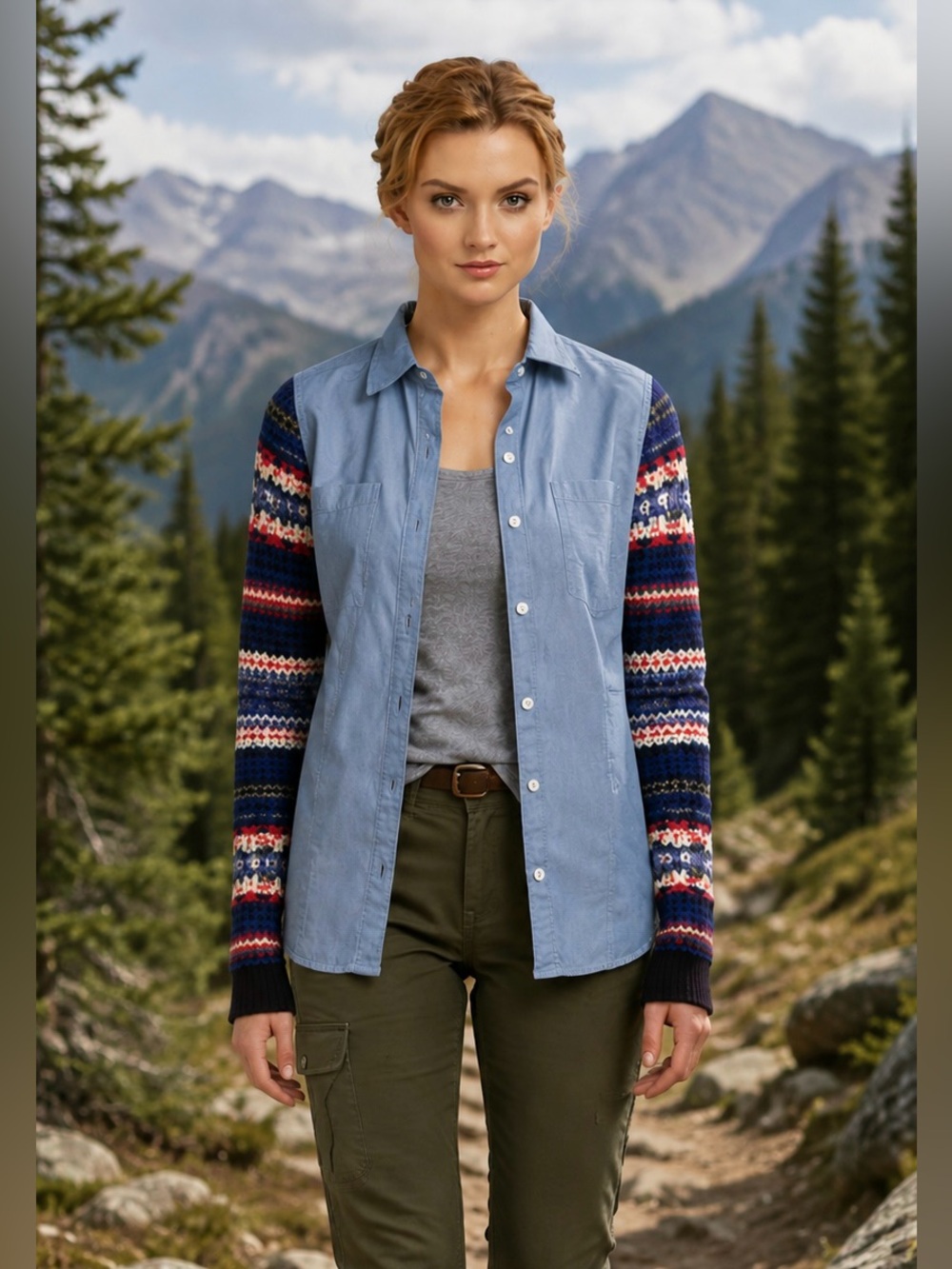 We The Free Fair Isle Chambray Shirt
